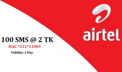 Airtel 100 SMS Bundle 2 TK Offer