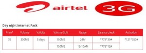 Airtel Day night 300MB Internet Pack 35tk