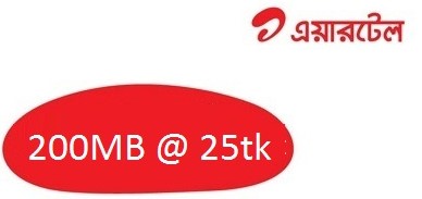 Airtel 200MB Internet 25TK