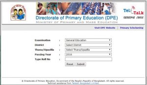 PSC Result 2016 Check Online www.dperesult.teletalk.com.bd