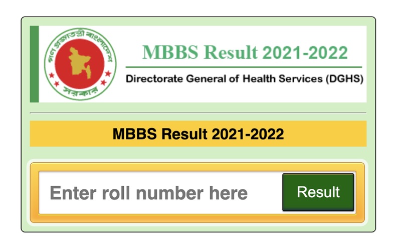 MBBS Result 2022 - Medical Admission Result