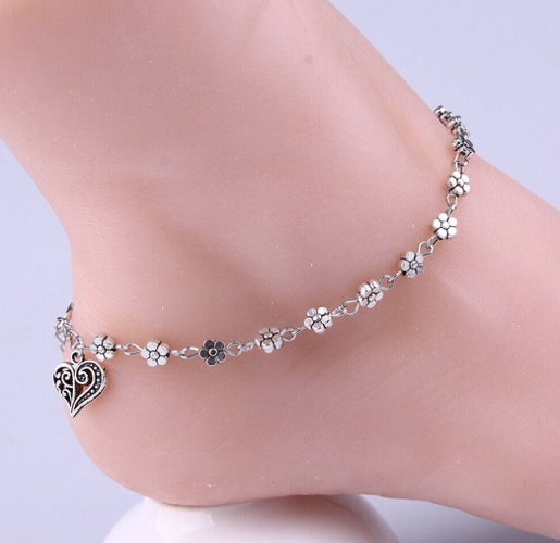silver anklets for girls